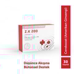 MFM Z.K 200 Amerikan Ginsengi, NADH, DHA, Vitamin ve Çinko İçeren Takviye Edici Gıda (Cereboost, NADH, DHA)  - 30 Kapsül