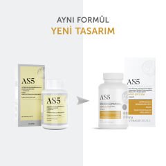 MFM AS5 Rodiola, Çin Geveni (Astragalus Membranaceus), Drococephalum Moldavica, NADH ve L-Sitrulin İçeren Takviye Edici Gıda - 30 Bitkisel Kapsül