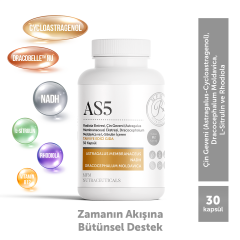 MFM AS5 Rodiola Ekstresi, Çin Geveni (Astragalus Membranaceus) Ekstresi, Drococephalum Moldavica ve L-Sitrulin İçeren Takviye Edici Gıda (30 Bitkisel Kapsül)