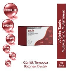 MFM Ervit - 30 Saşe (L-Arjinin, Taurin, Multivitamin ve Multimineral İçeren Takviye Edici Gıda)
