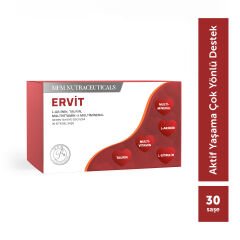 MFM Ervit  L-Arjinin, Taurin, Multivitamin ve Multimineral İçeren Takviye Edici Gıda (L-Arjinin, L-Sitrulin, Magnezyum, Taurin)  - 30 Şase