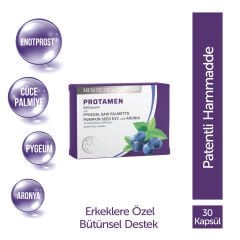 MFM Protamen Enotprost, Pygeum (Afrika Eriği), Cüce Palmiye, Aronya, Bal Kabağı Çekirdeği Ekstresi İçeren Takviye Edici Gıda - 30 Kapsül