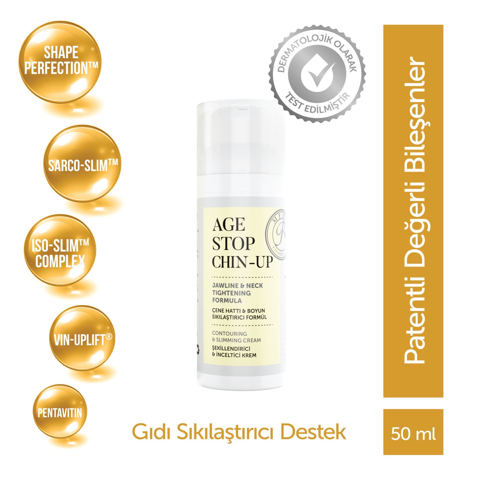 MFM Age Stop Chin-Up Krem (Çene Hattı, Boyun Sıkılaştırıcı Formül) - 50 ml