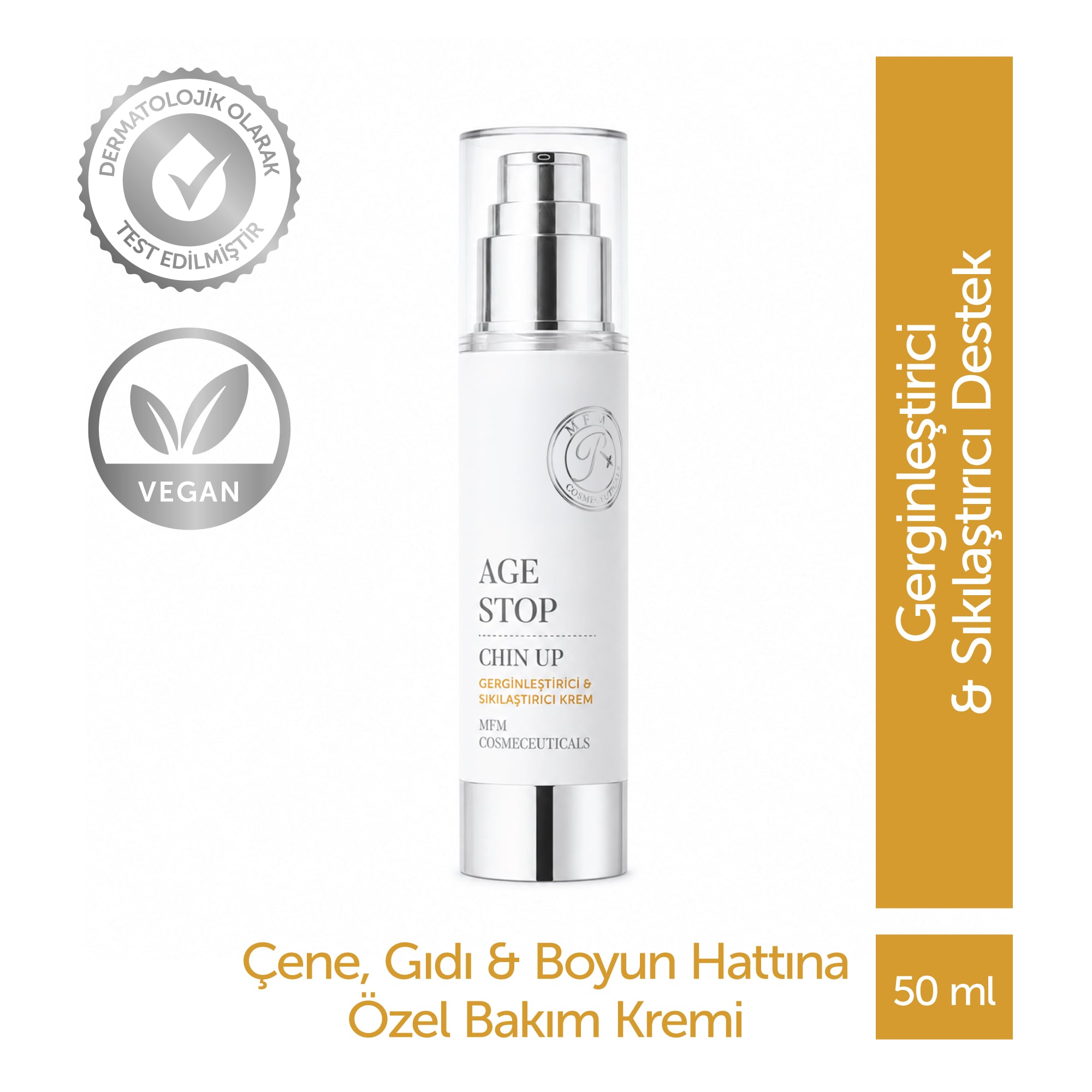 MFM Age Stop Chin-Up Krem (Çene Hattı, Boyun Sıkılaştırıcı Formül) - 50 ml