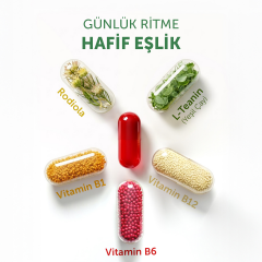 MFM Calmina Rodiola ve L-Teanin İçeren Takviye Edici Gıda (Vitamin B1, B6, B12) - 30 Kapsül