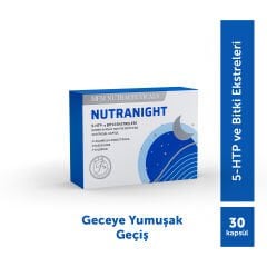MFM Nutranight 5-HTP ve Bitki Ekstreleri İçeren Kapsül Takviye Edici Gıda (5-HTP, Passiflora, Valerian, Lavanta Ektresi) - 30 Kapsül