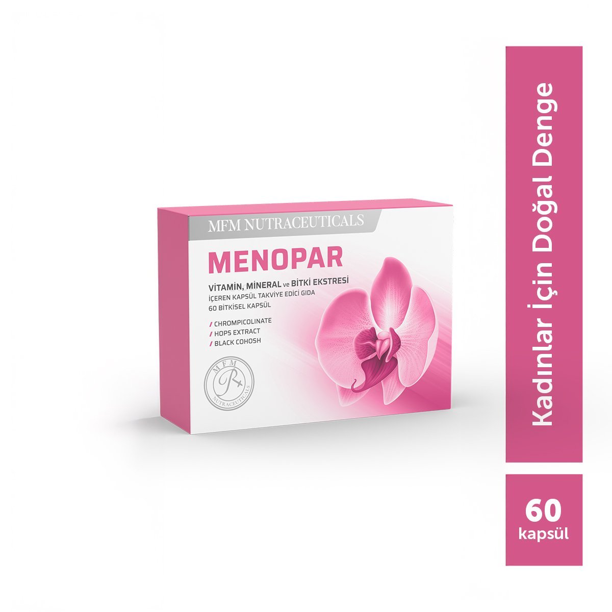 MFM Menopar Kohoş, Şerbetçiotu Ekstresi ve Kalsiyum İçeren Takviye Edici Gıda (Folik Asit, Biotin, Krom)