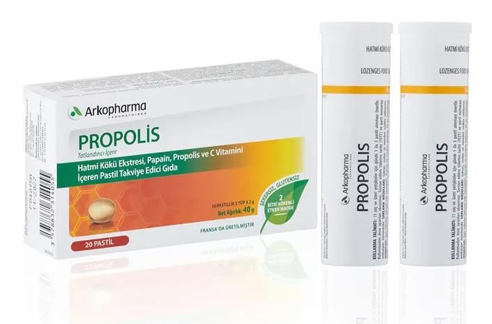 Arkopharma Propolis Pastil (Hatmi Kökü Ekstresi, Papain, Propolis ve C Vitamini İçeren Pastil)