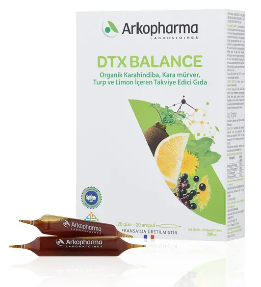 Arkopharma DTX Balance (Karahindiba, Kara mürver, Turo ve Limon içeren Takviye)