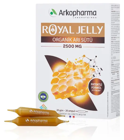 Arkopharma Royal Jelly Organik Arı Sütü 2500 mg 20 ampul