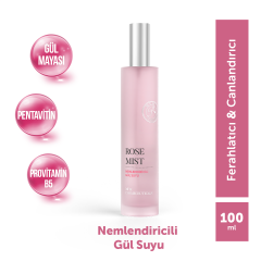 MFM Rose Mist Nemlendiricili Gül Suyu | Pentavitin® & D-Panthenol İçerikli, Gözenek Sıkılaştırıcı 100 ml Sprey
