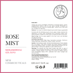 MFM Rose Mist Nemlendiricili Gül Suyu | Pentavitin® & D-Panthenol İçerikli, Gözenek Sıkılaştırıcı 100 ml Sprey